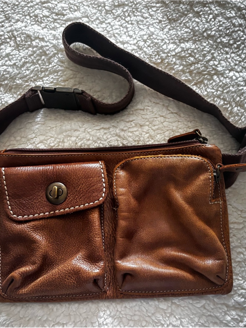 Classic Roots Tribe Leather Waist Bag